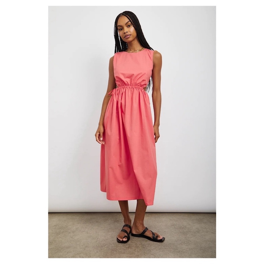 RAILS Yvette Cut Out Midi Dress in Spiced Coral